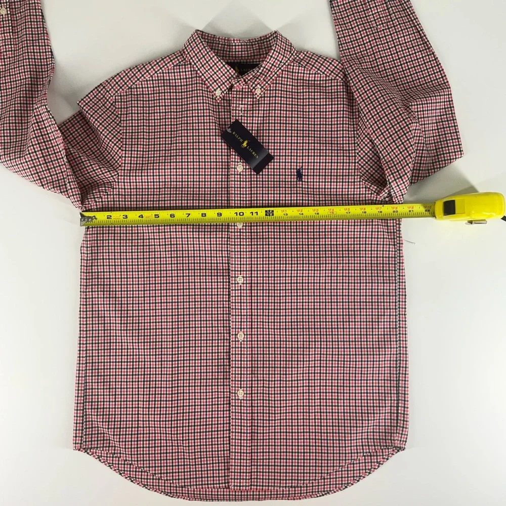 Ralph Lauren Long Sleeve Gingham Button Down‎ Casual Shirt Boys XL (18-20) NWT